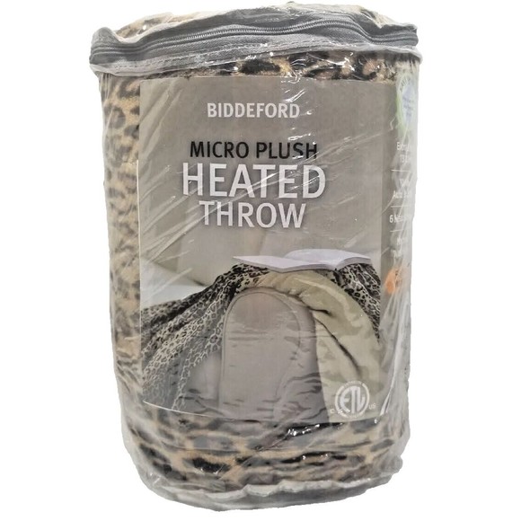 Biddeford Blankets Other - Biddeford Microplush Electric Heated Warming Throw Blanket 50"X60" Leopard